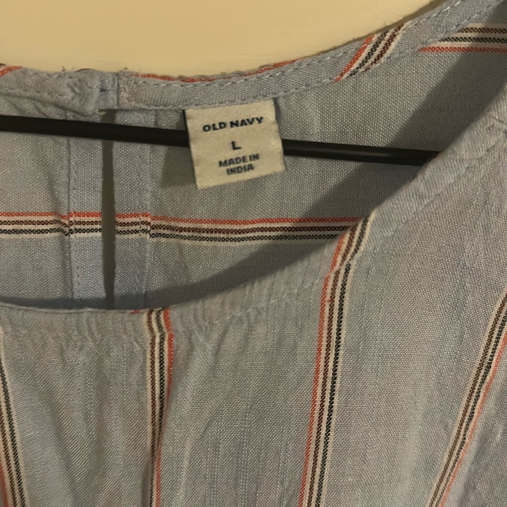 Old Navy Light Blue Striped Tank Top - Picture 2 of 3